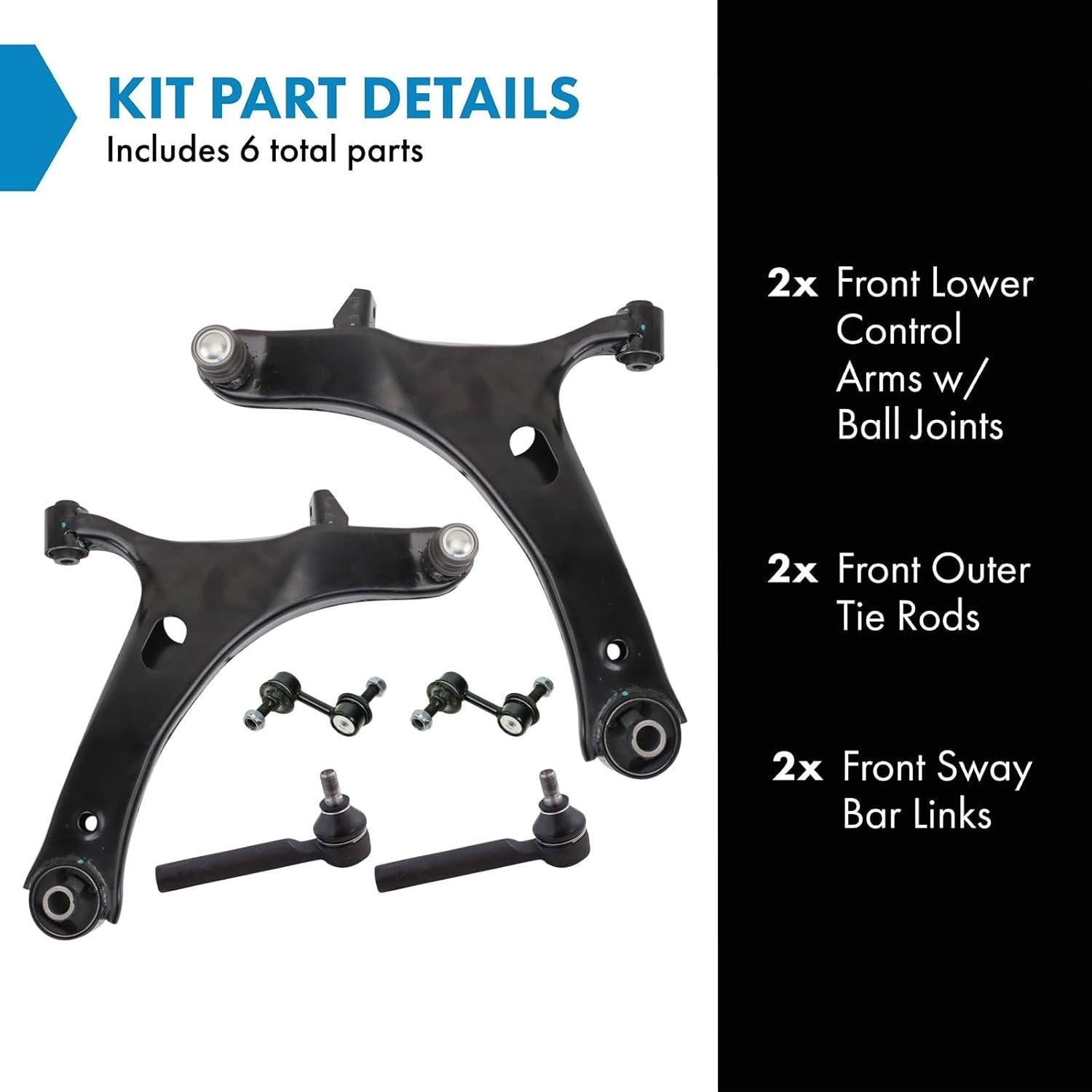 Kit de Suspensión TRQ 6 Piezas para Subaru Impreza 2008-2016