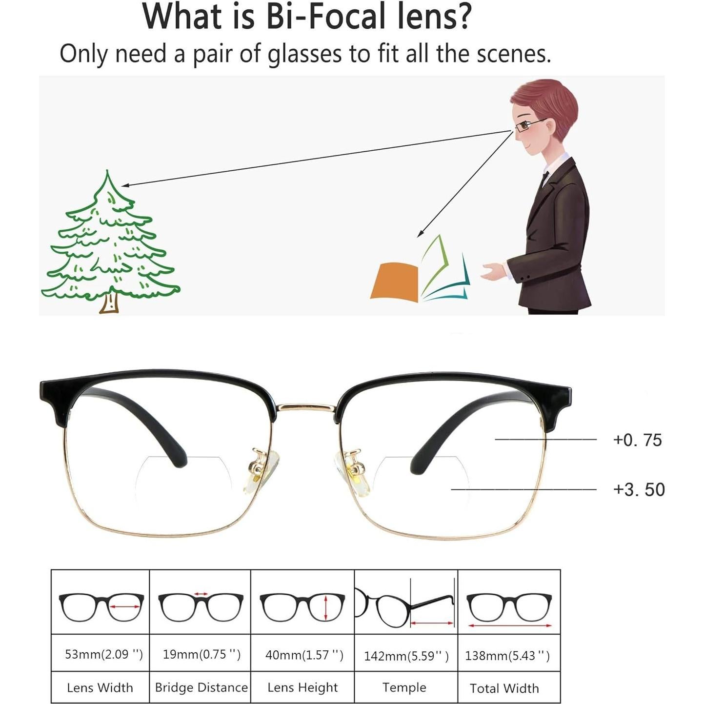 Gafas Bifocales VisionGlobal 3.25x con Protección UV