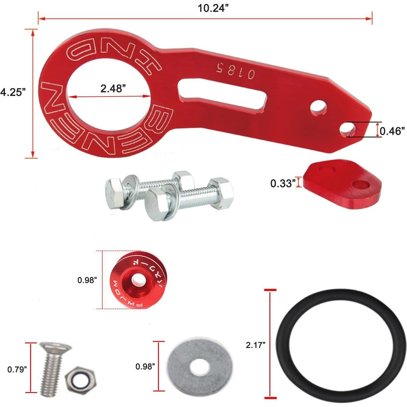 Gancho de Remolque Trasero AULESSE Rojo 0.80 kg Universal