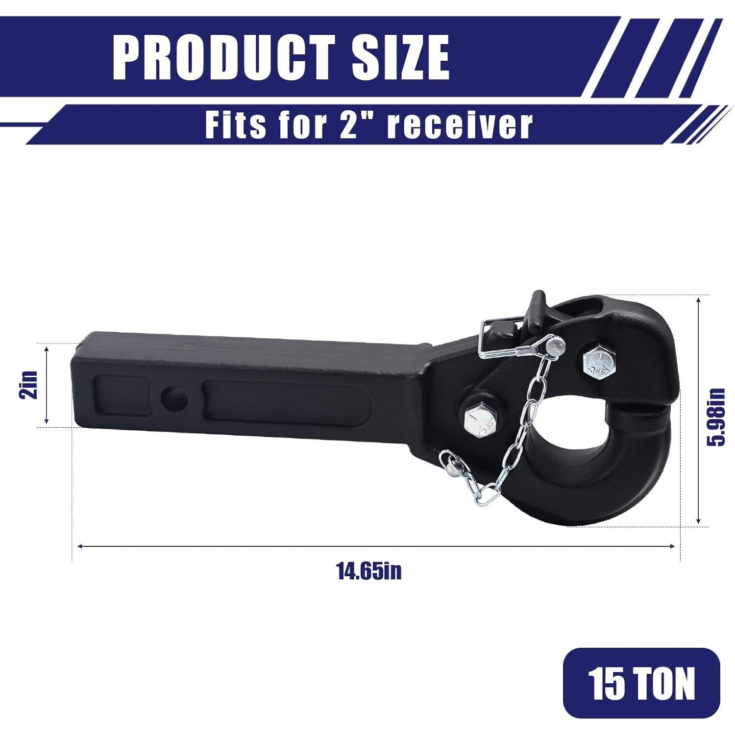 Enganche de Pintle JEXTRA 15 Toneladas 2721 kg Receptor 2"