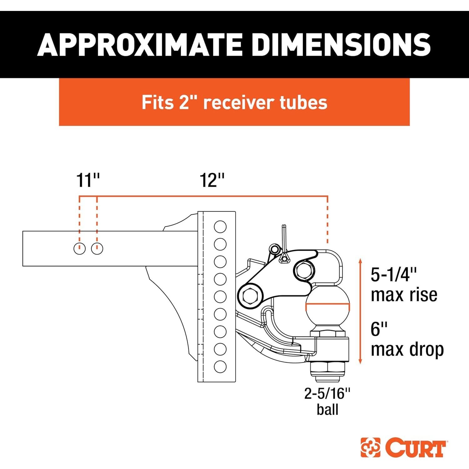 Enganche de Pintle Ajustable CURT 45907 13,000 lbs (5,897 kg)