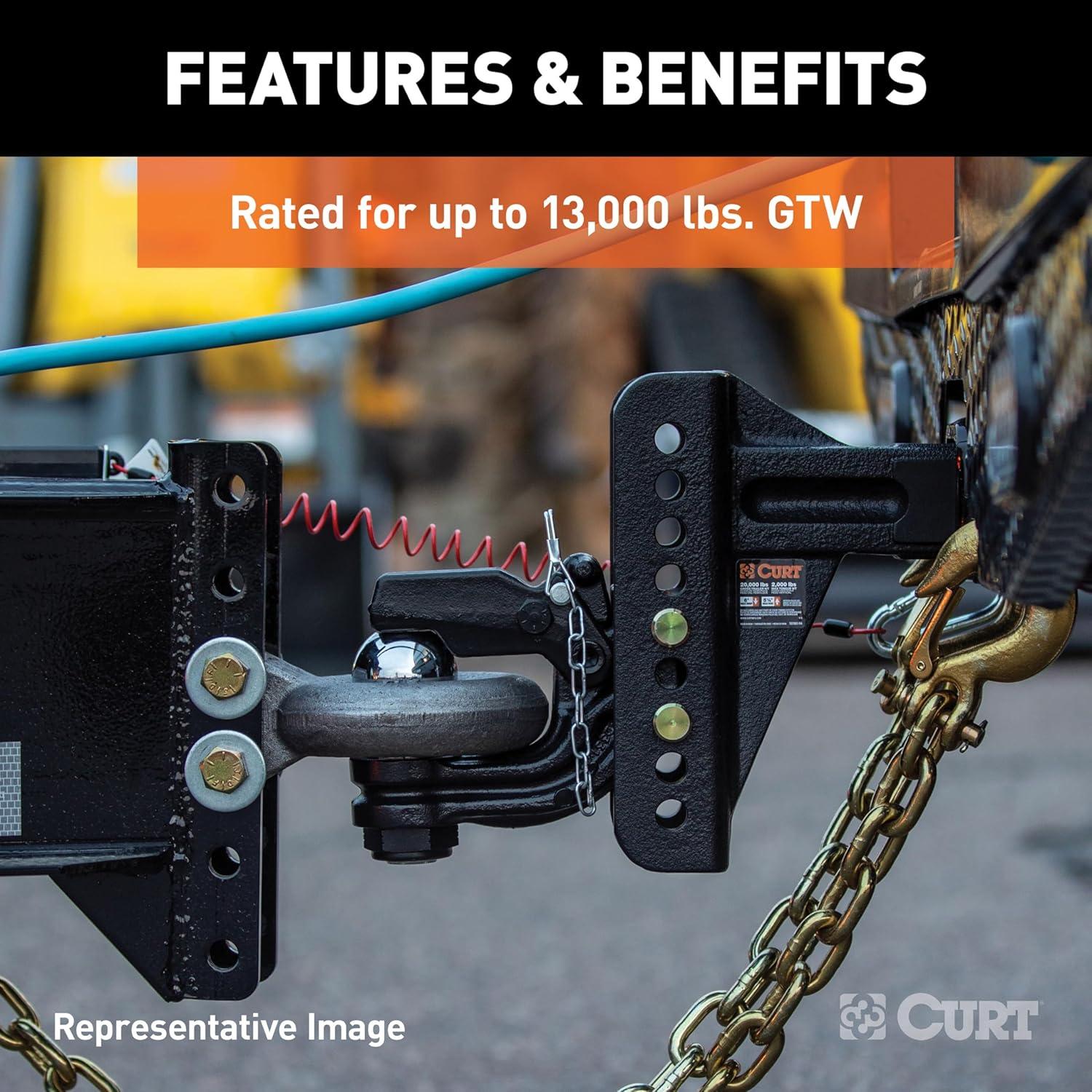 Enganche de Pintle Ajustable CURT 45907 13,000 lbs (5,897 kg)