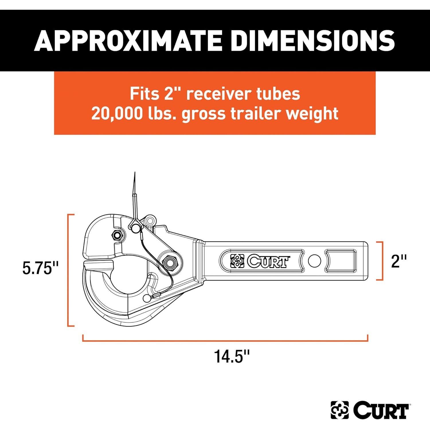 Enganche de gancho de perno CURT 48004 9071.85 kg para remolque