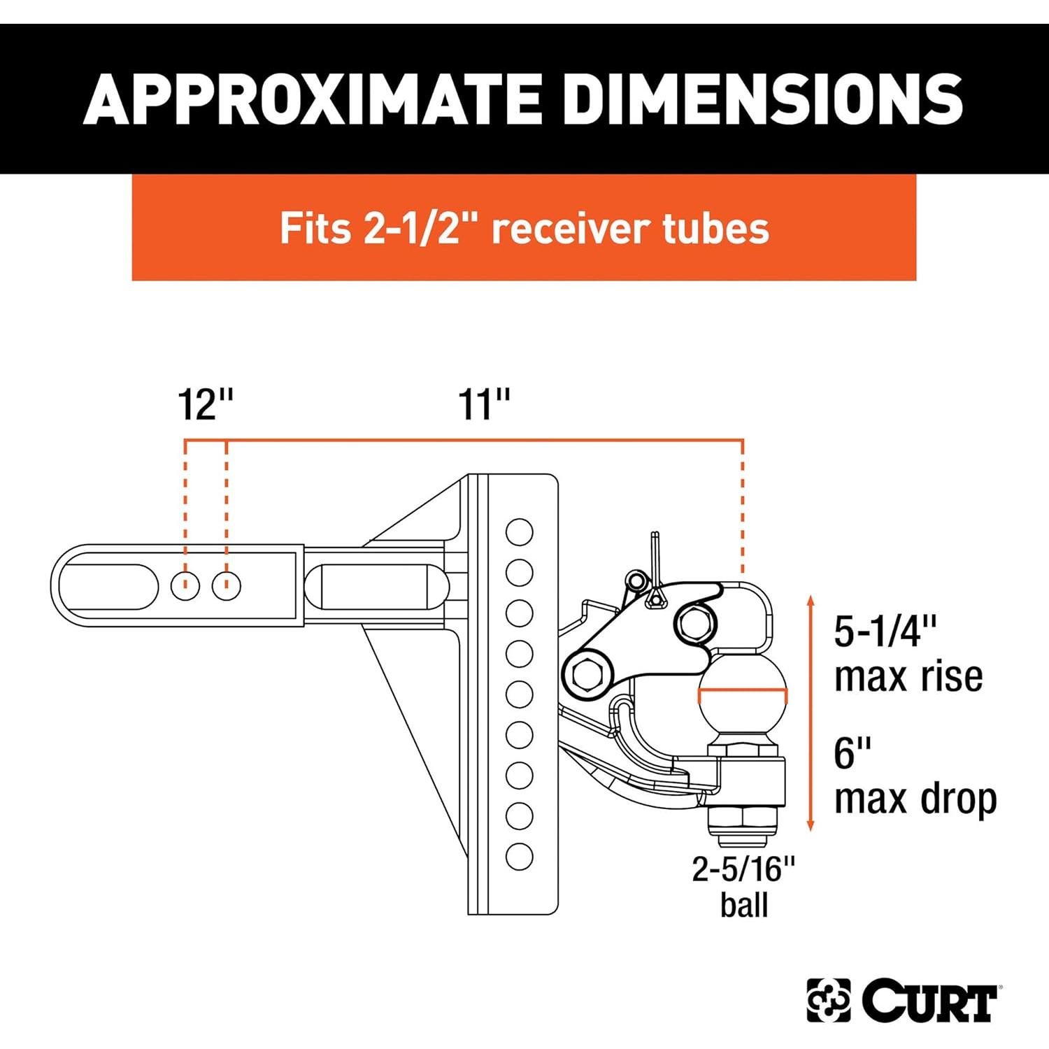 Enganche de Pintle Ajustable CURT 45908 20,000 lbs Acero