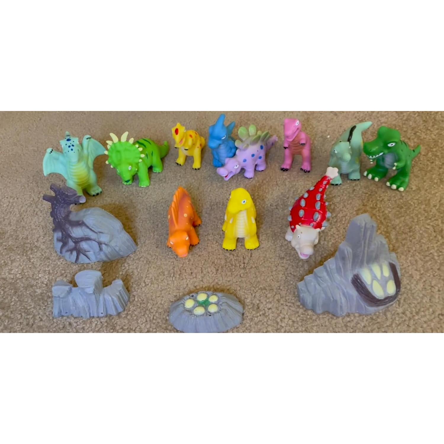 Juguetes de Baño Dinosaurios Hely Cancy 12 Piezas Sin Agujeros