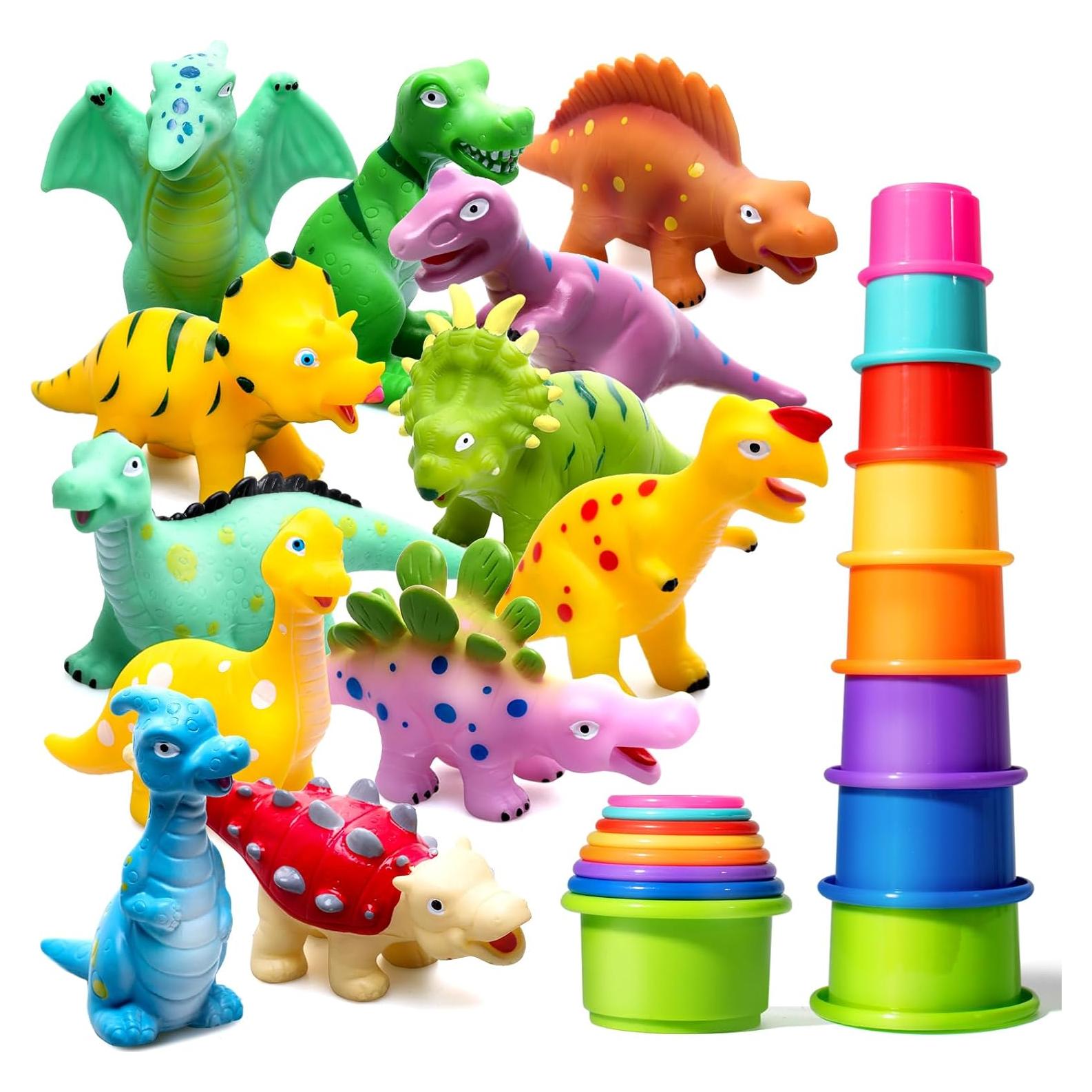 Juguetes de Baño Dinosaurio Hely Cancy 12 Piezas Sin Agujeros