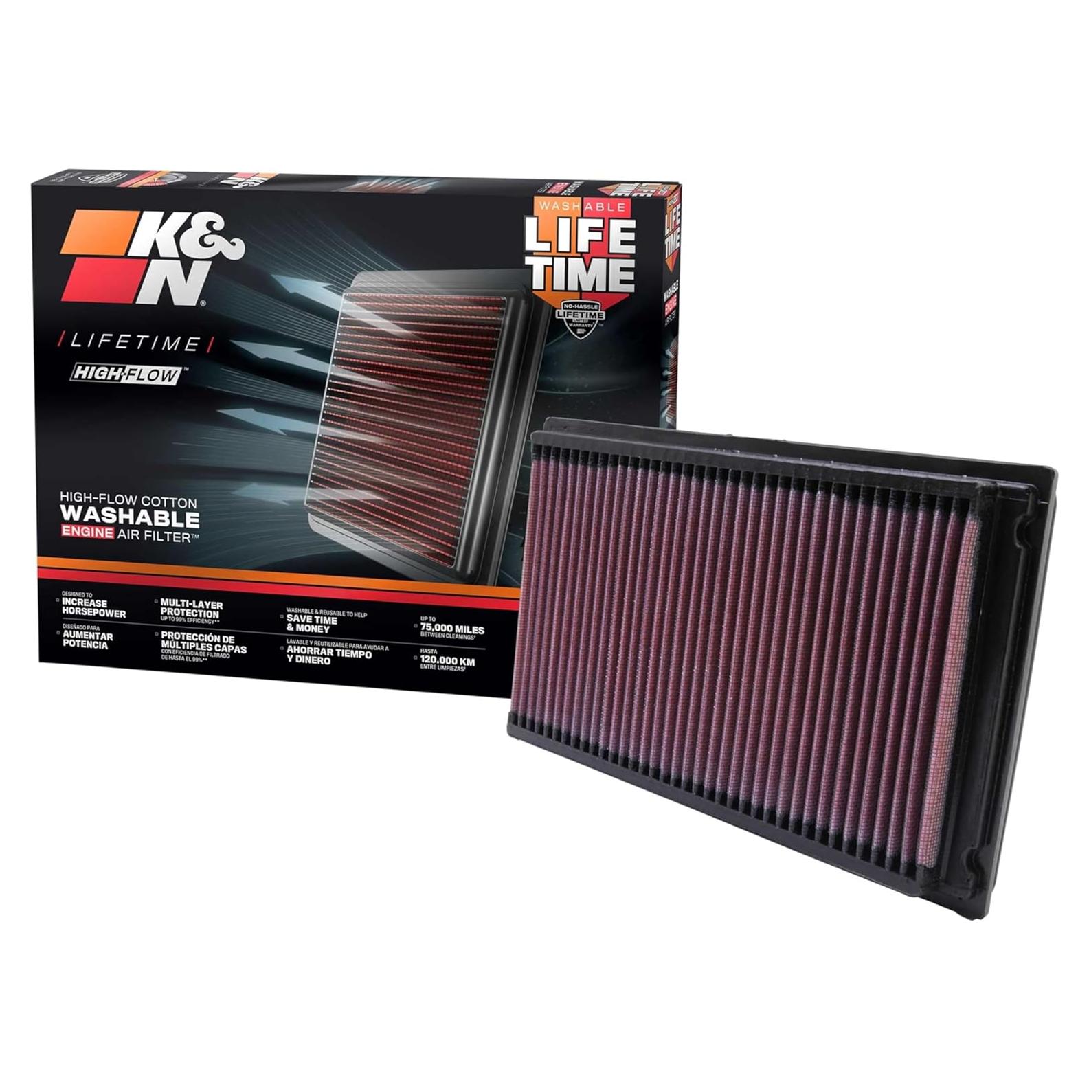 Filtro de Aire K&N Alto Flujo 33-2031-2 Lavable 300g