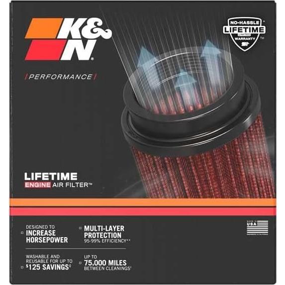 Filtro de Aire K&N RU-1042 Universal Redondo 15.24 cm