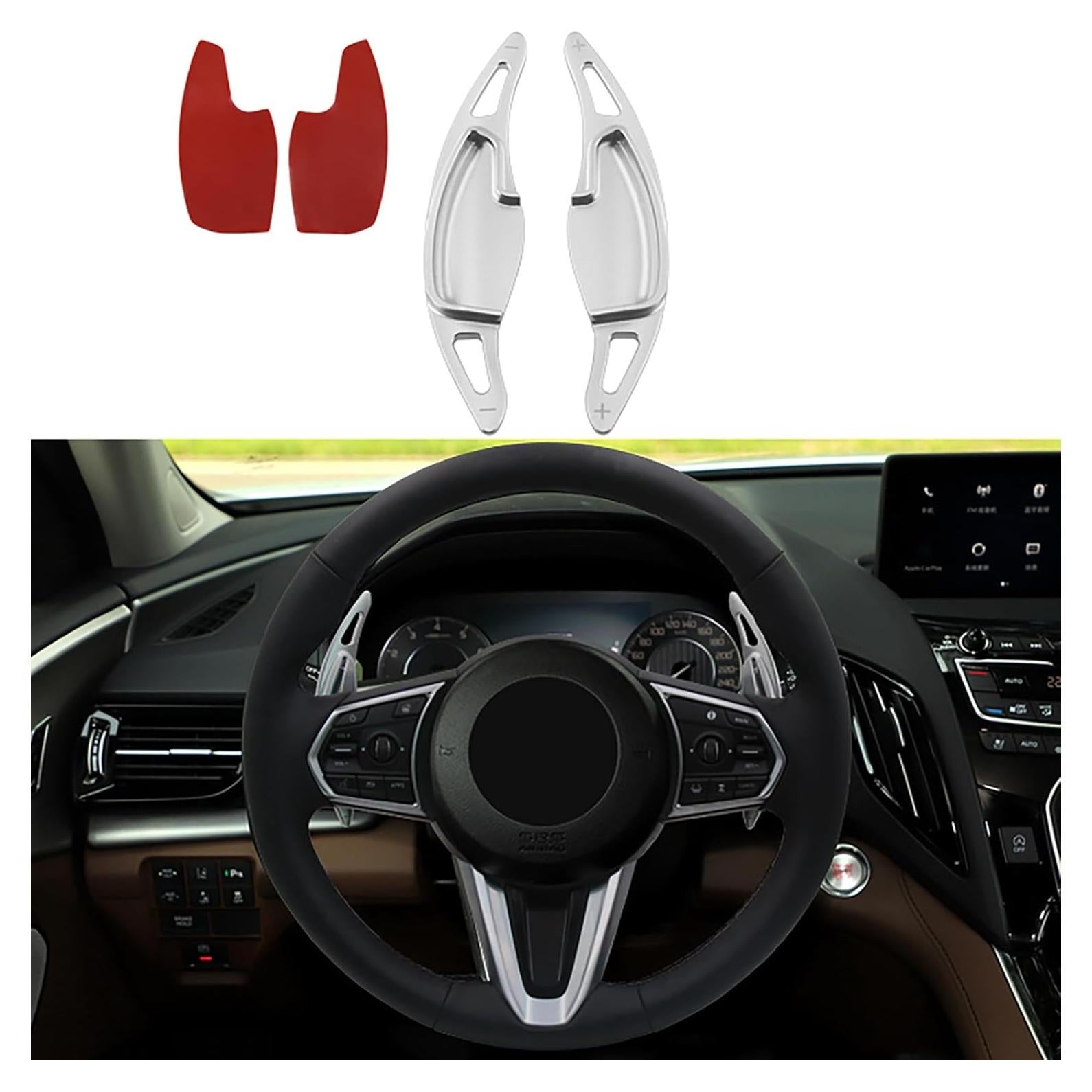 Kit Extensión Palancas Cambio Volante Aluminio Sumaikeji Plata