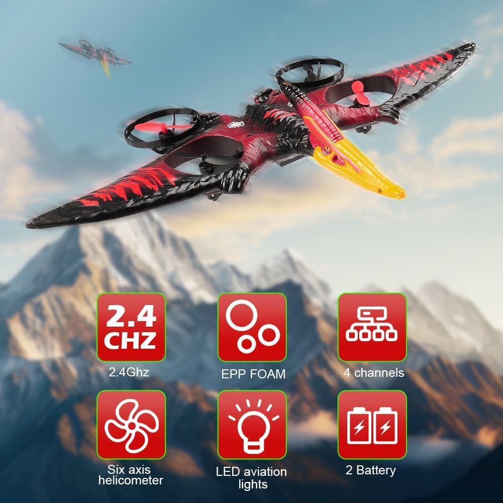 Aviación RC Dragón Juguete Volador 30.99x19.56cm Rojo