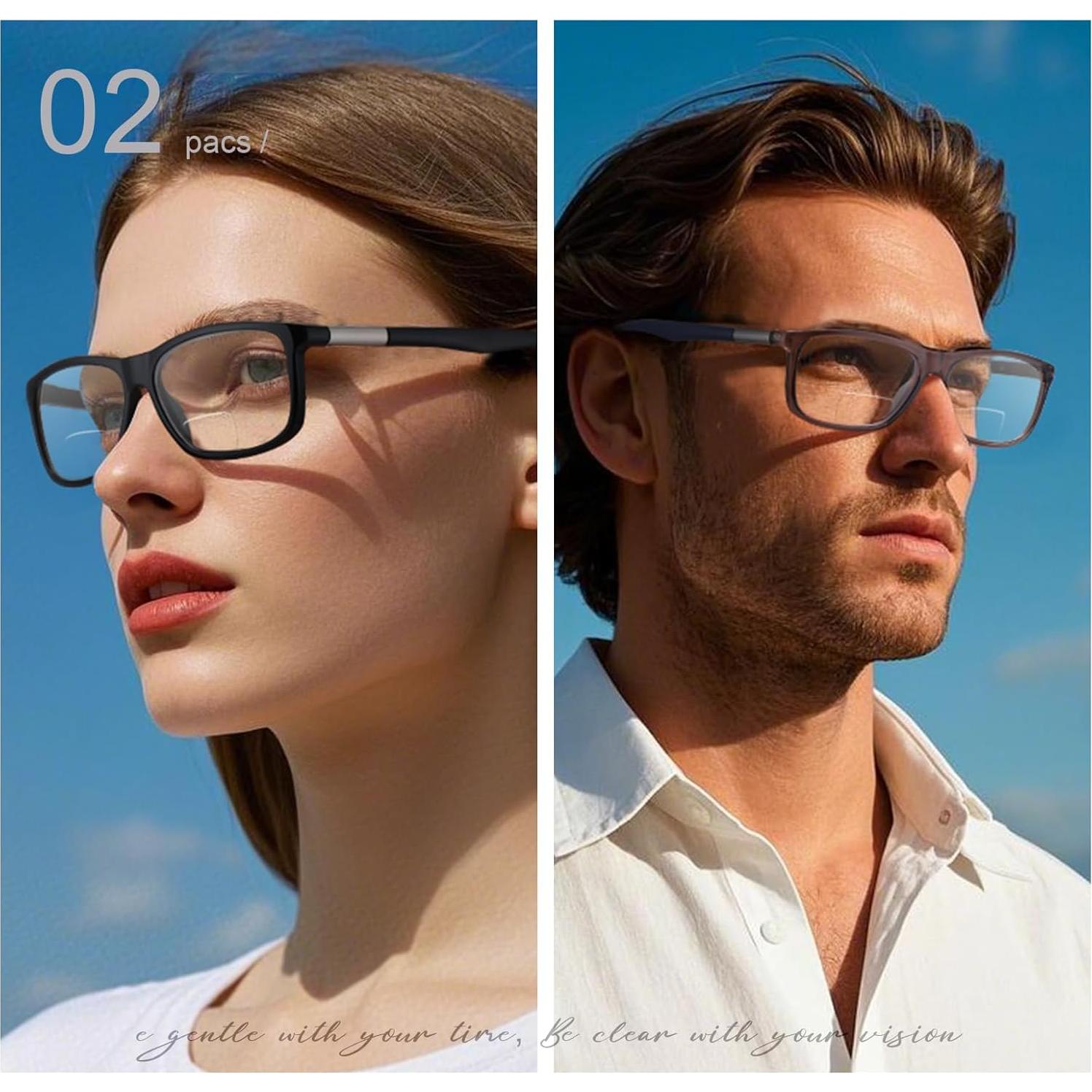 Gafas Bifocales Missfive 2 Paquetes Unisex Anti Luz Azul