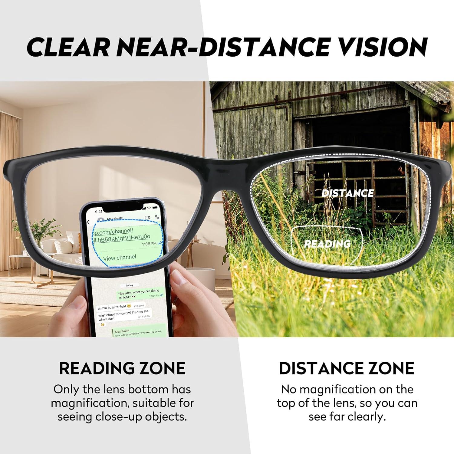 Gafas Bifocales Missfive 3.0x Unisex Ligeras TR90 2 Paquetes