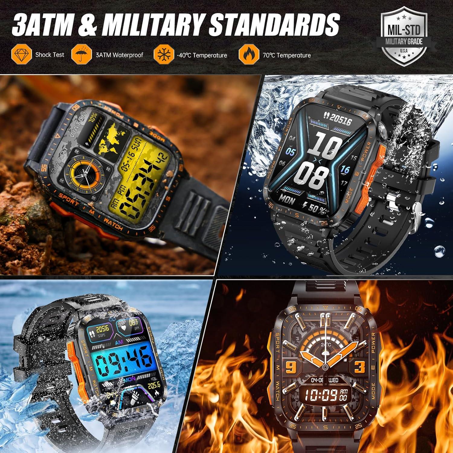 Reloj Inteligente Militar LaNikar 3ATM Pantalla 5cm Fitness