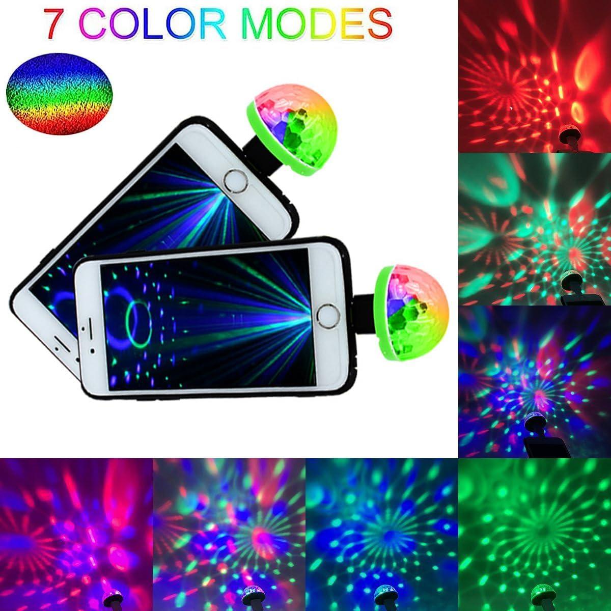 Luz Disco Mini USB Ytuomzi 2 Pcs LED Multicolor Portátil