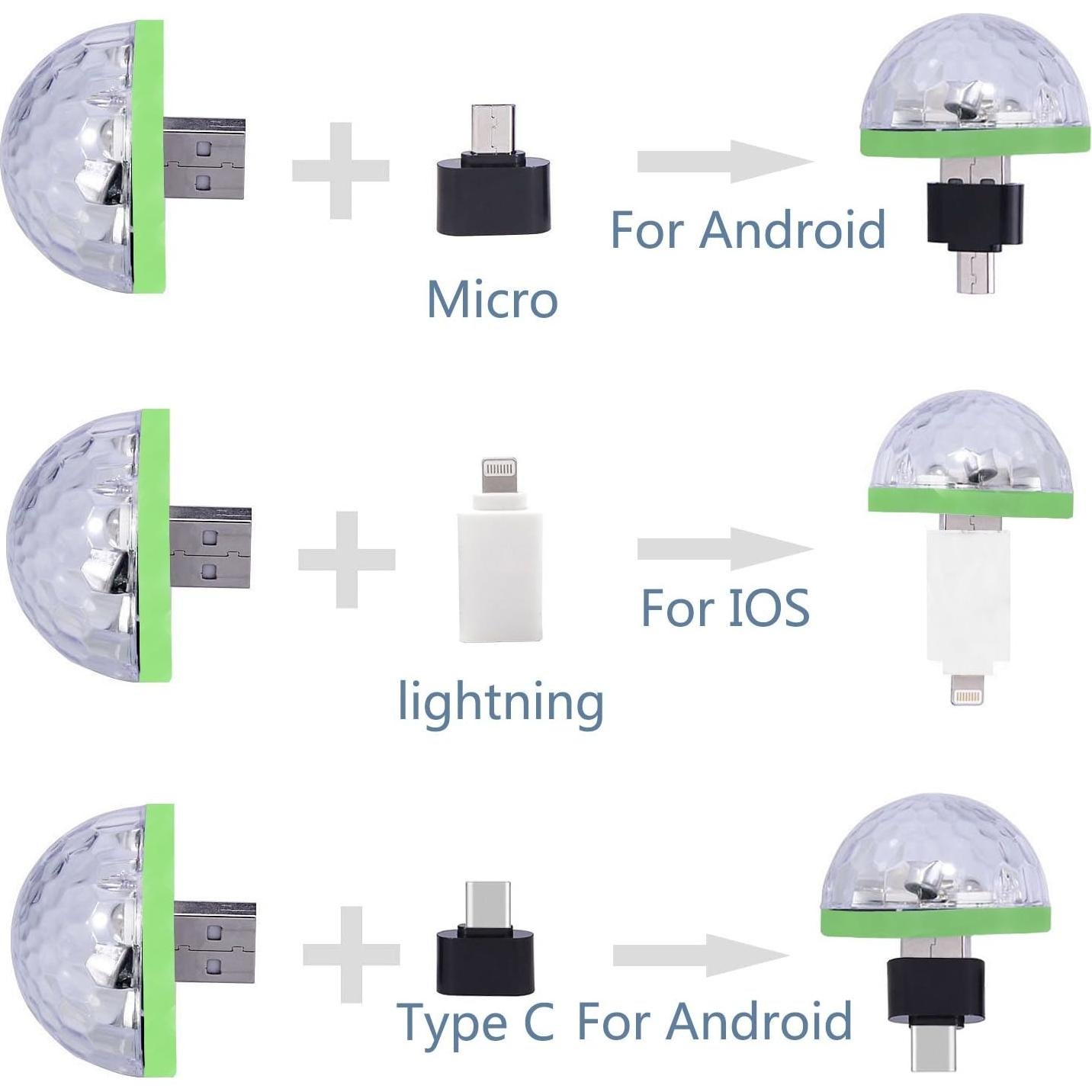 Mini Luz de Disco USB Ytuomzi 10 pcs RGB Control Sonido