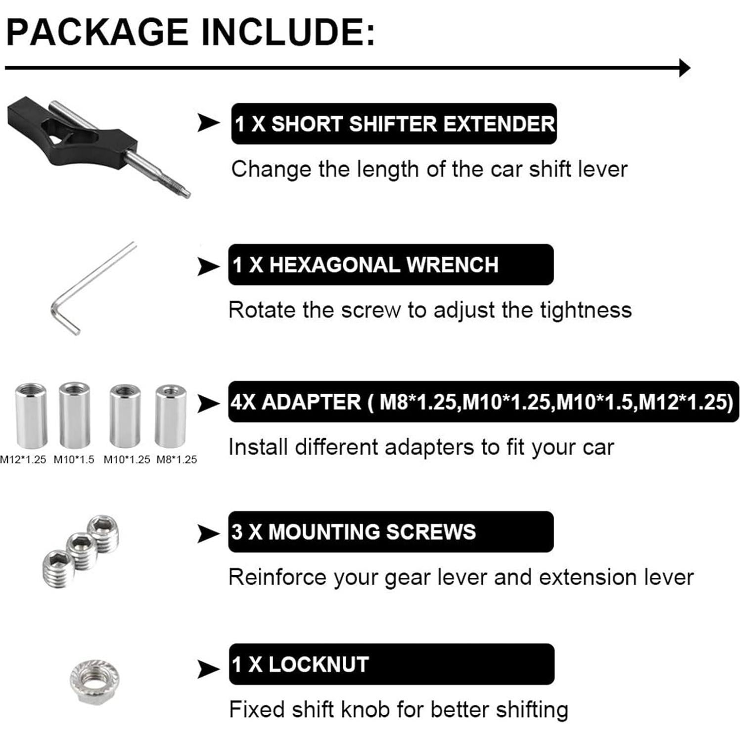 Extensión de Cambio Corto Ajustable Sporacingrts Negro