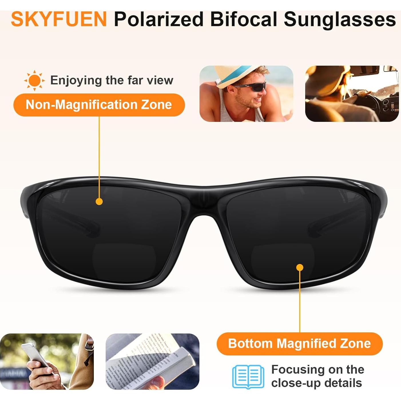 Gafas de sol bifocales polarizadas SKYFUEN TR90 tortuga