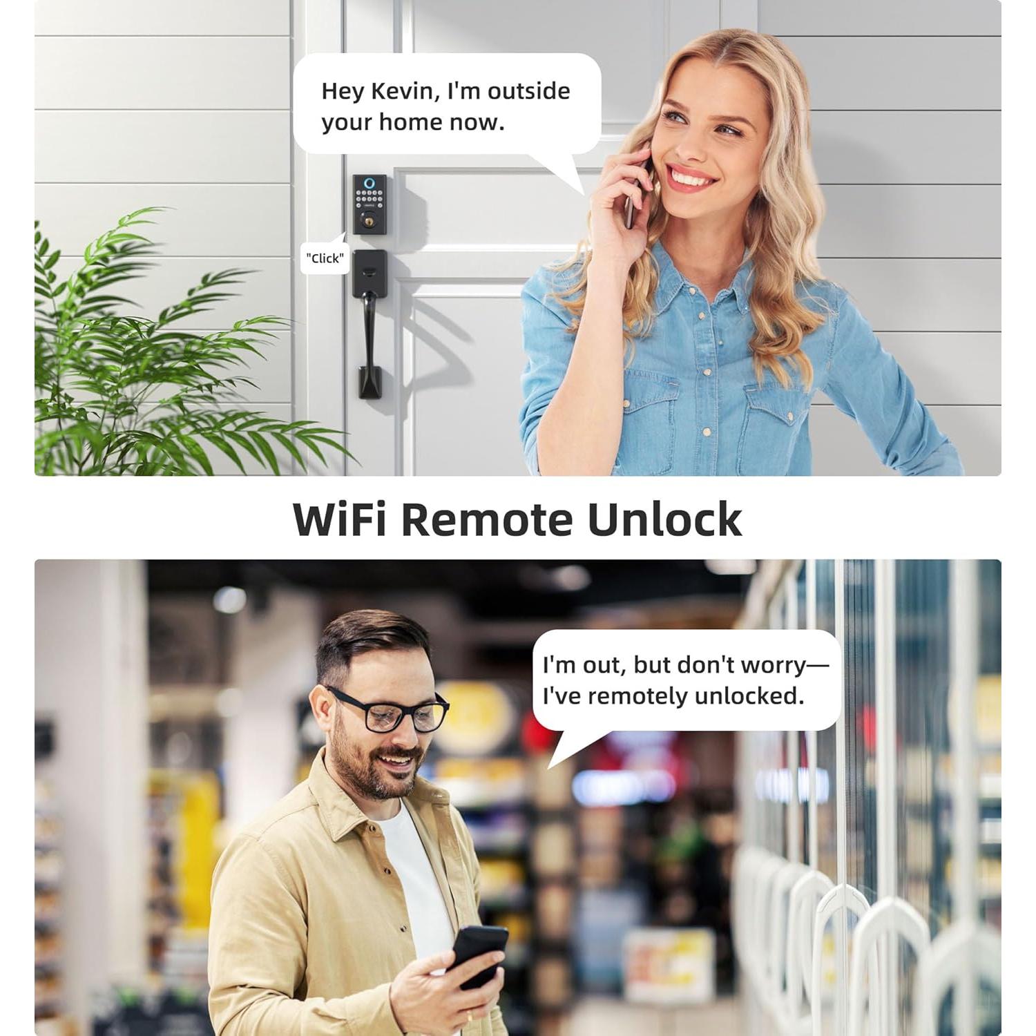 Cerradura Inteligente WiFi HEANTLE con Huella y Control Remoto