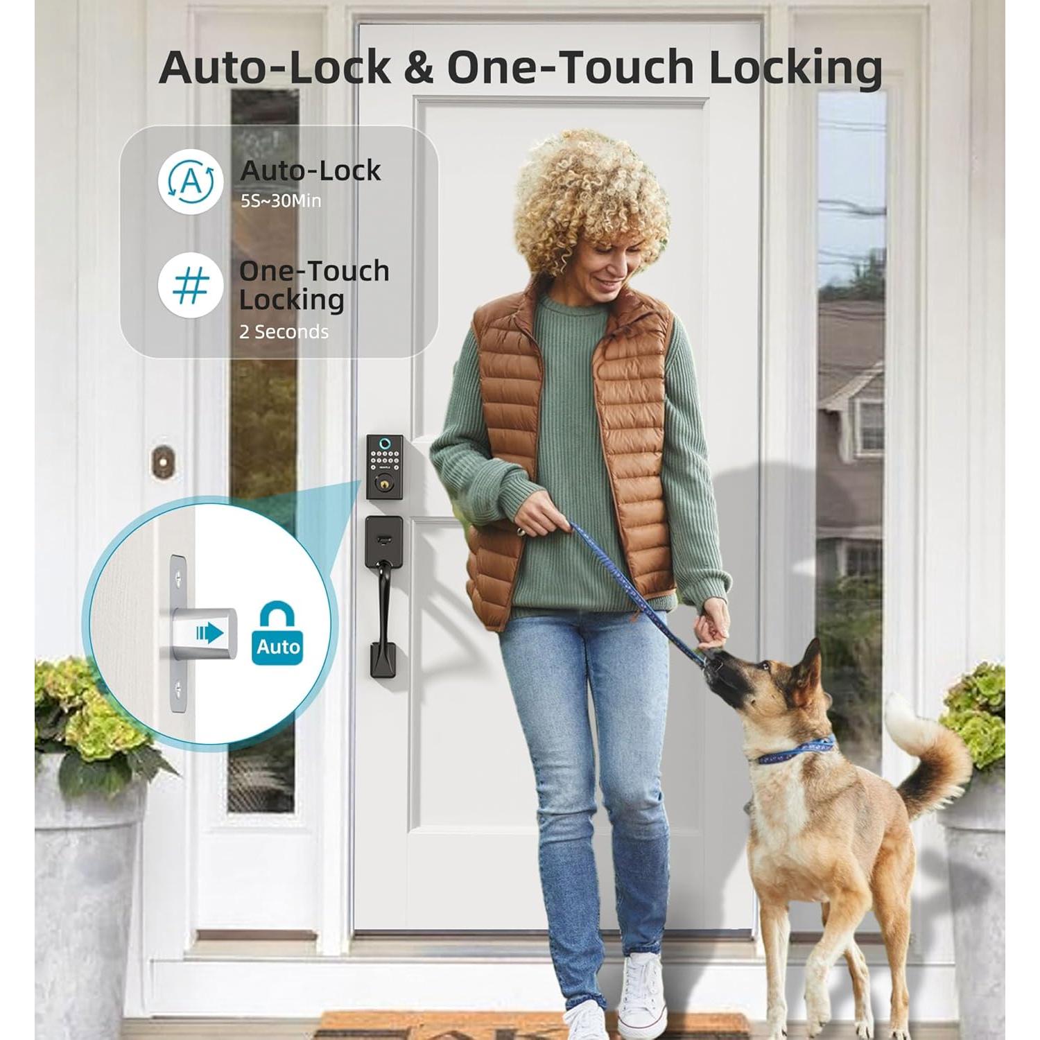 Cerradura Inteligente WiFi HEANTLE con Huella y Control Remoto