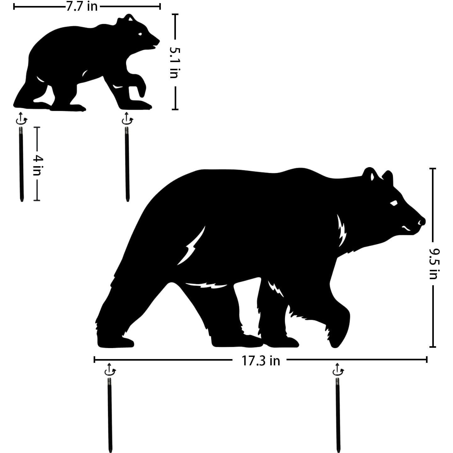Estacas de Jardín de Oso SRDJXY - Decoración Exterior Metal 2 Piezas