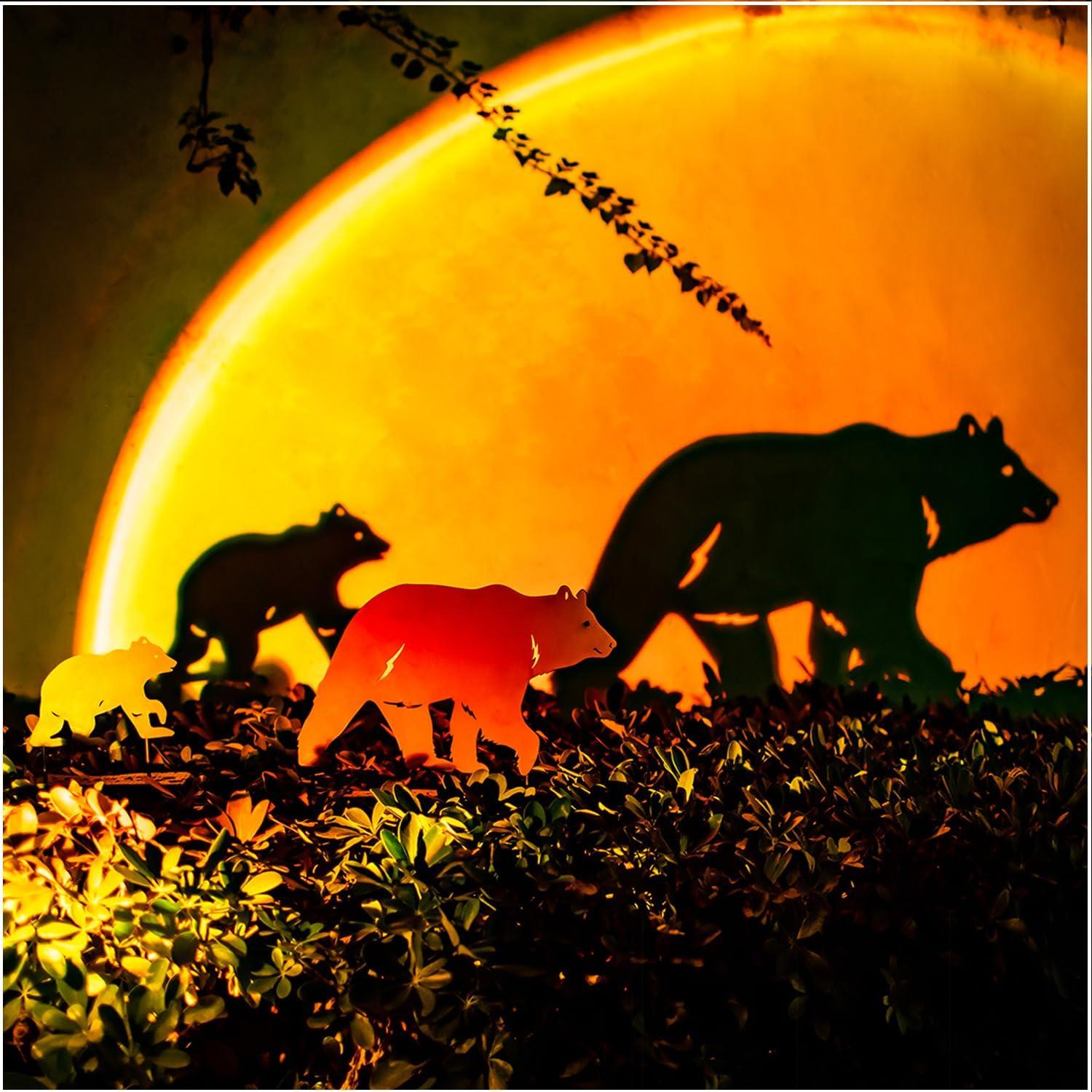 Estacas de Jardín de Oso SRDJXY - Decoración Exterior Metal 2 Piezas