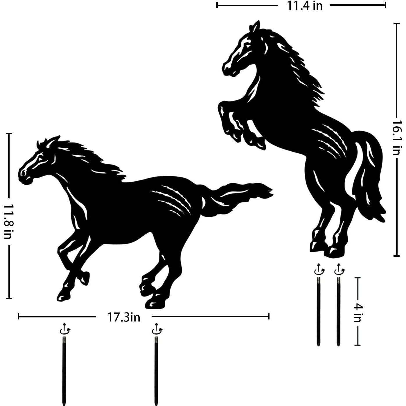 Estacas de Jardín SRDJXY Caballo Decorativas 2 Piezas