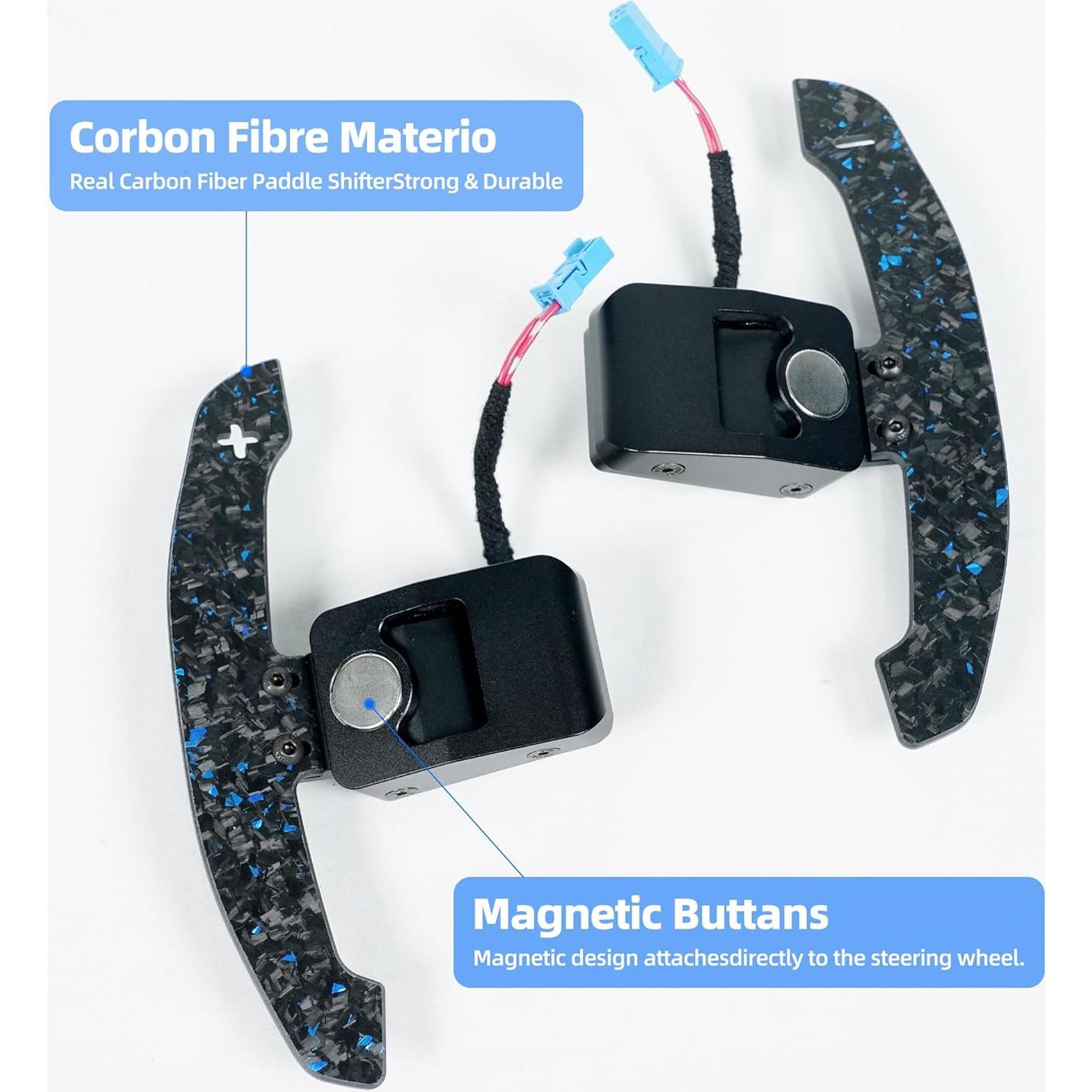 Palanca de Cambio Magnética OHC MOTORS Fibra de Carbono Azul
