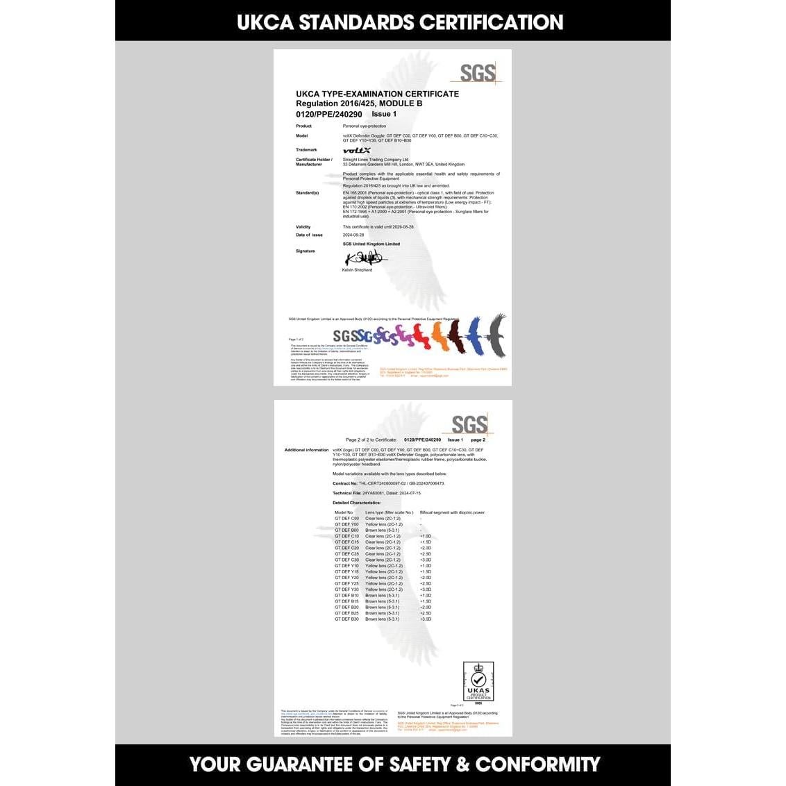 Gafas de Seguridad Bifocales VoltX DEFENDER +3.0 Dioptrías