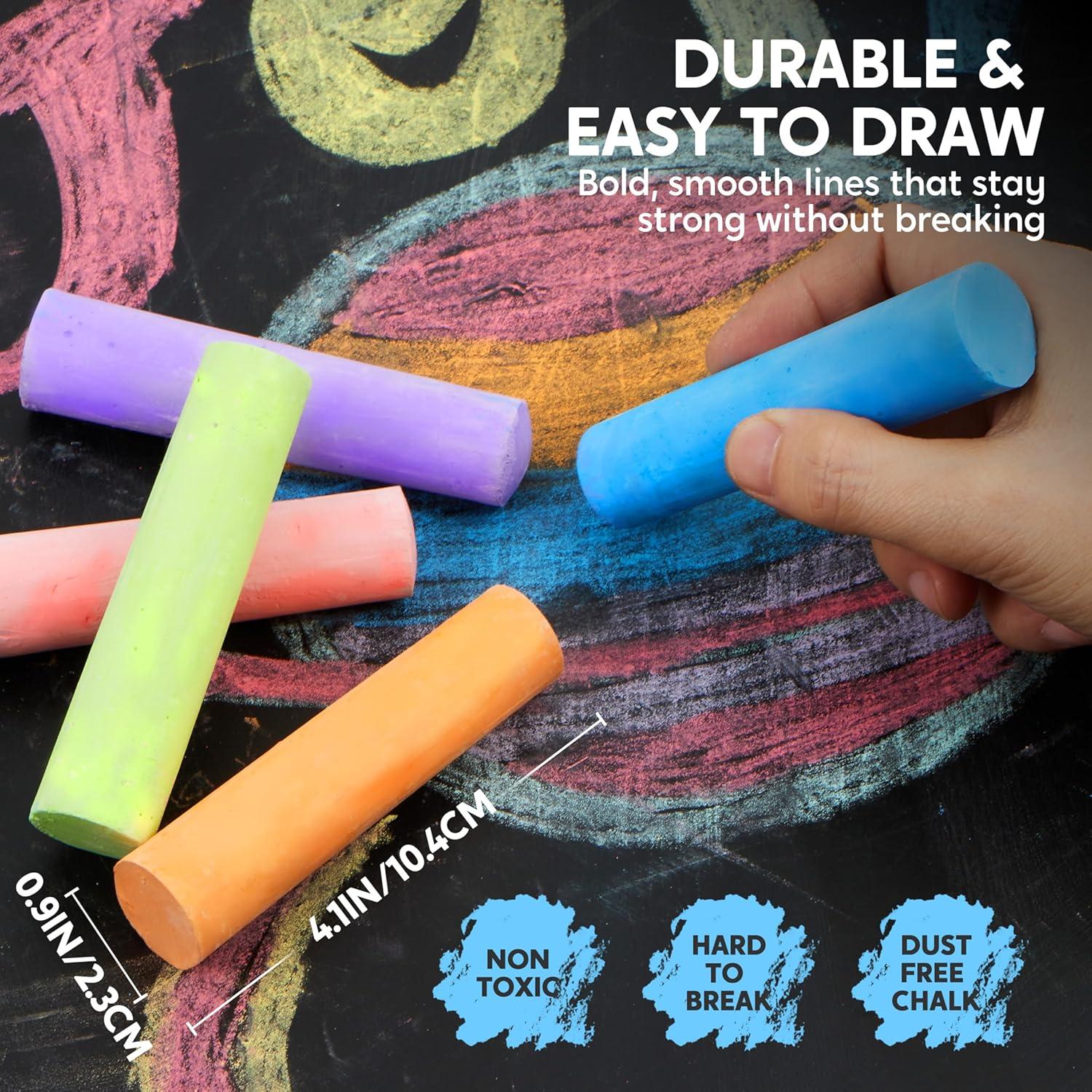 Tizas de Acera JOYIN 30 Piezas Jumbo Lavables No Tóxicas