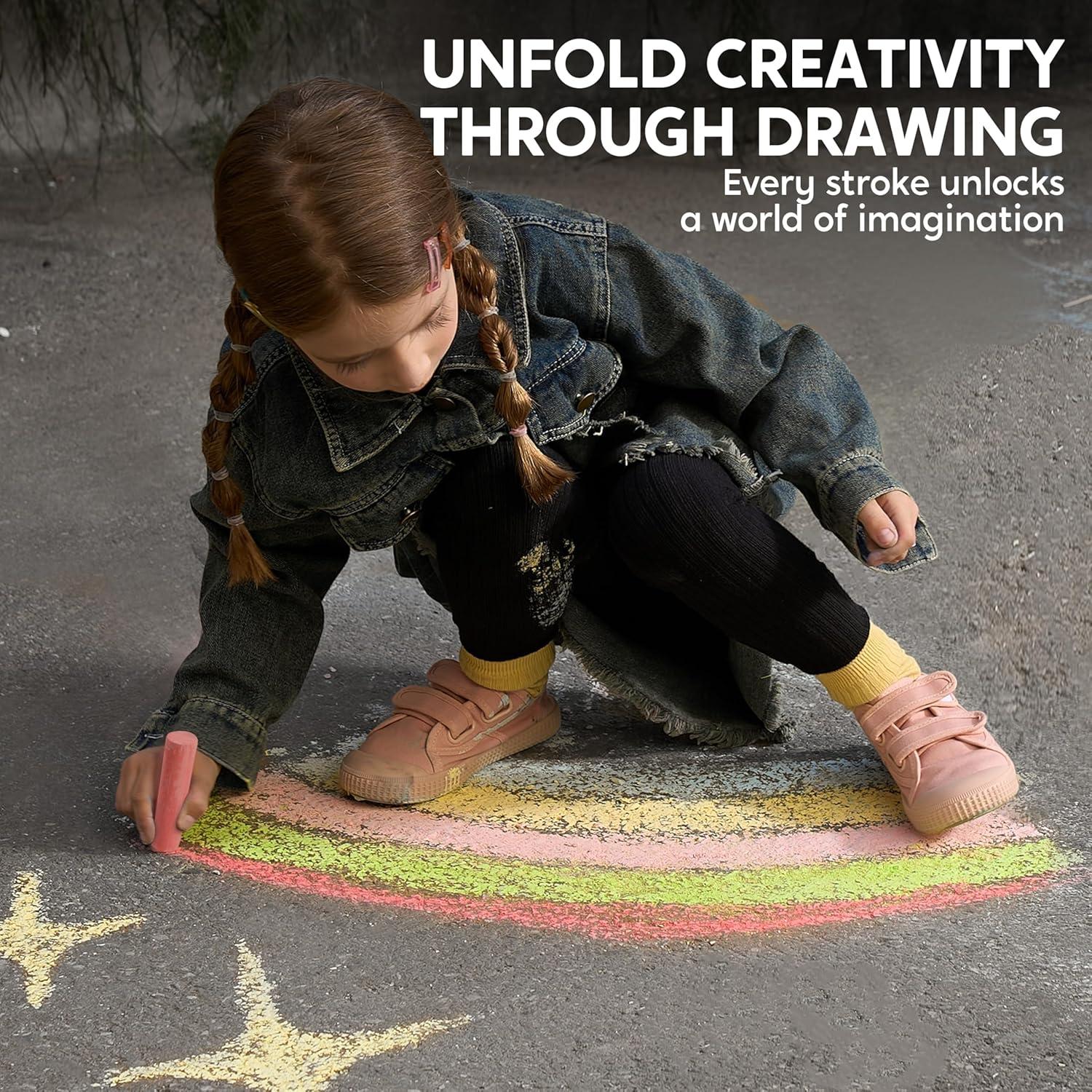 Tizas de Acera JOYIN 30 Piezas Jumbo Lavables No Tóxicas