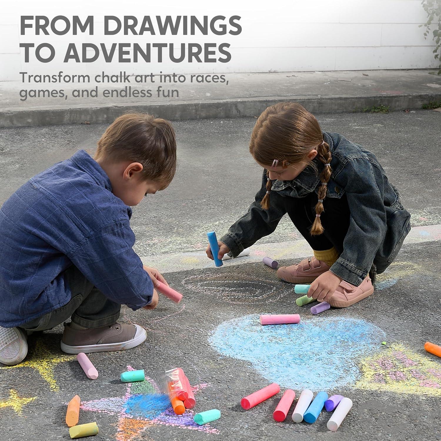 Tizas de Acera JOYIN 30 Piezas Jumbo Lavables No Tóxicas