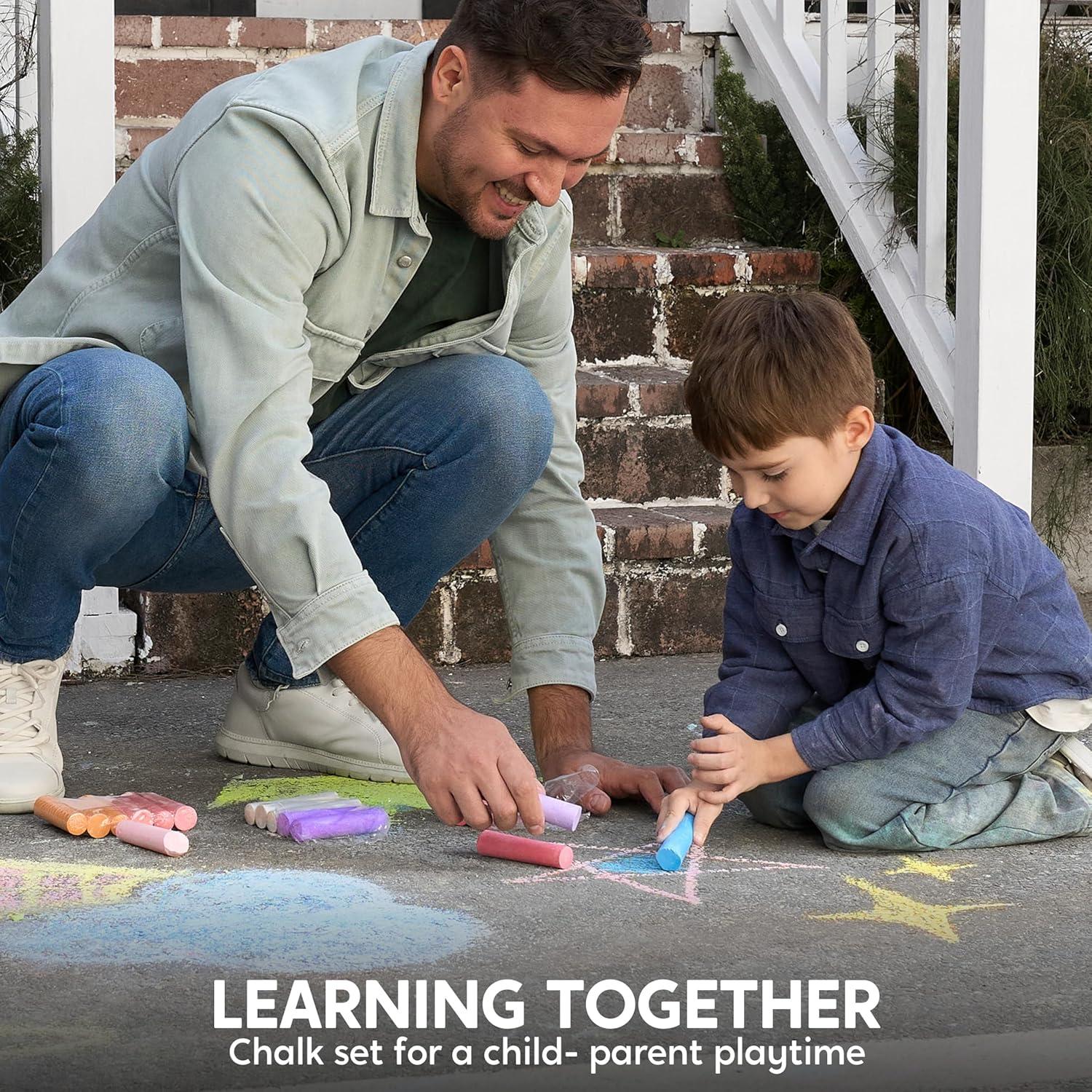 Tizas de Acera JOYIN 30 Piezas Jumbo Lavables No Tóxicas