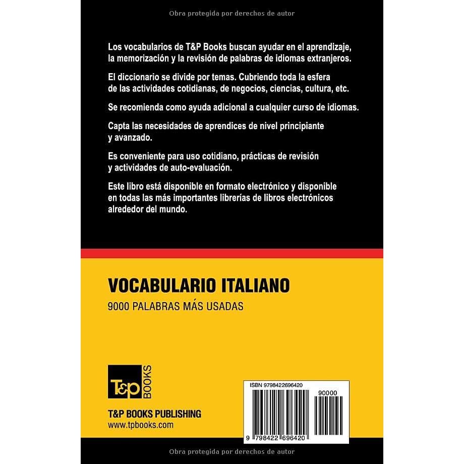 Vocabulario español-italiano - 9000 palabras más usadas (Spanish collection) (Spanish Edition)