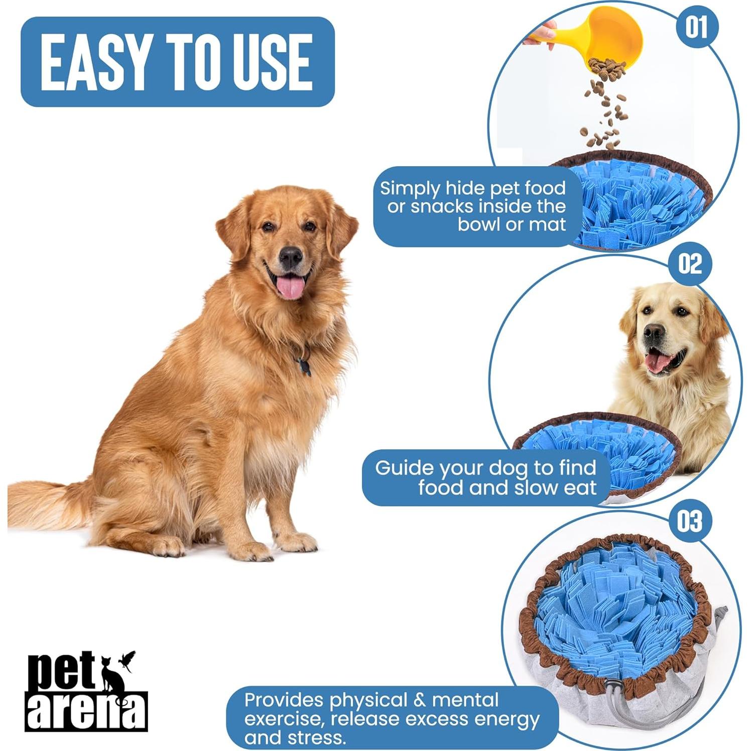 Alfombra de Olfato para Perros PET ARENA 50x50cm Azul