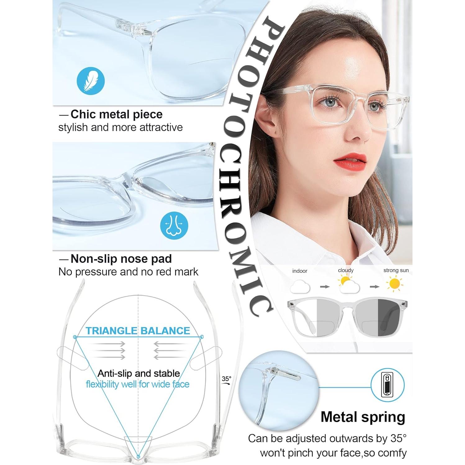 Gafas de Lectura Bifocales MARE AZZURO 2.50 con Bloqueo Luz Azul