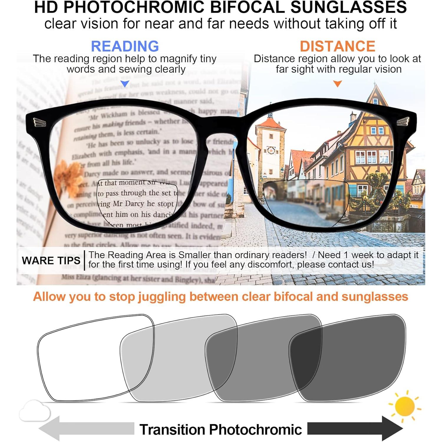 Gafas de lectura bifocales MARE AZZURO 2.5 fotochromáticas