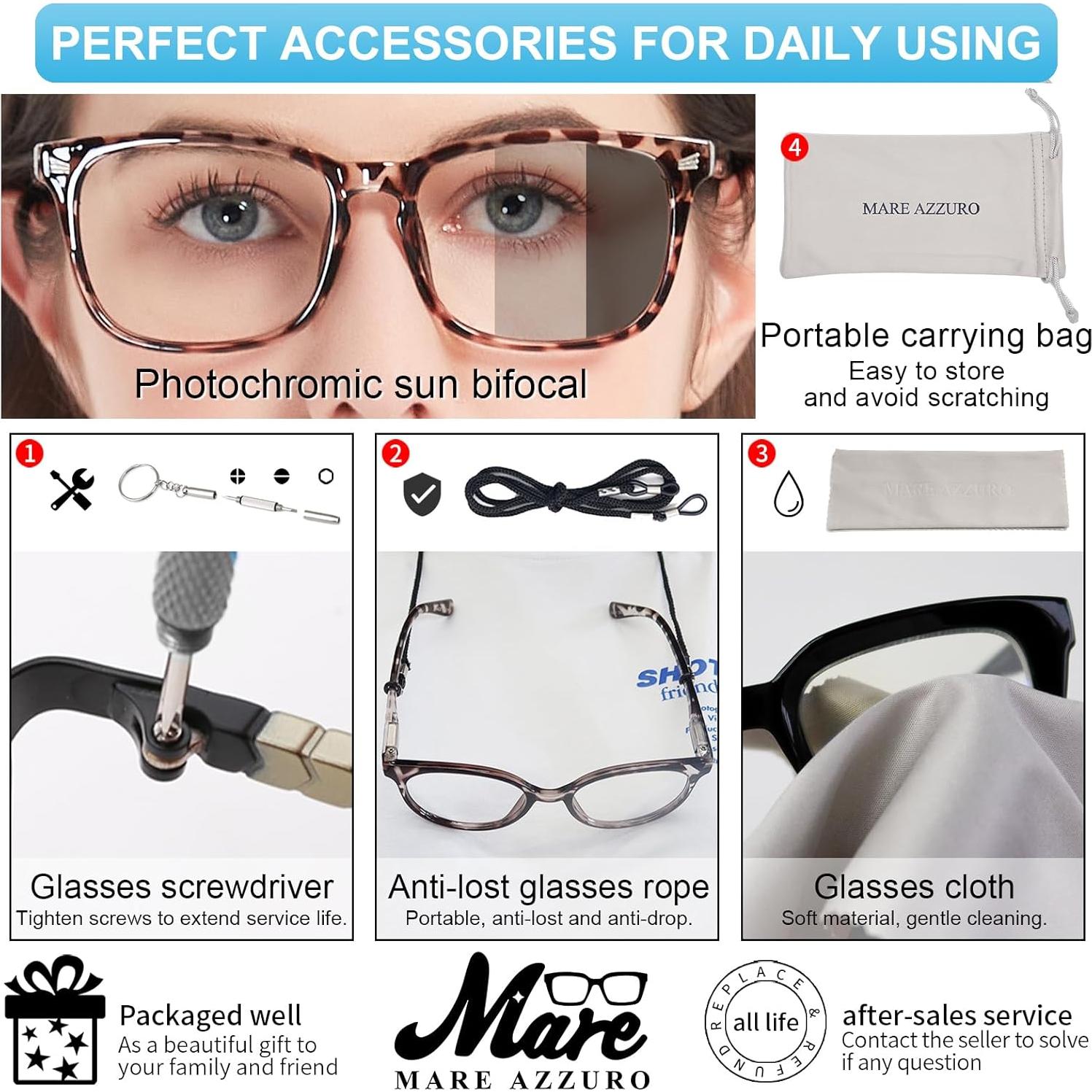 Gafas de lectura bifocales MARE AZZURO 4.0 fotochromáticas