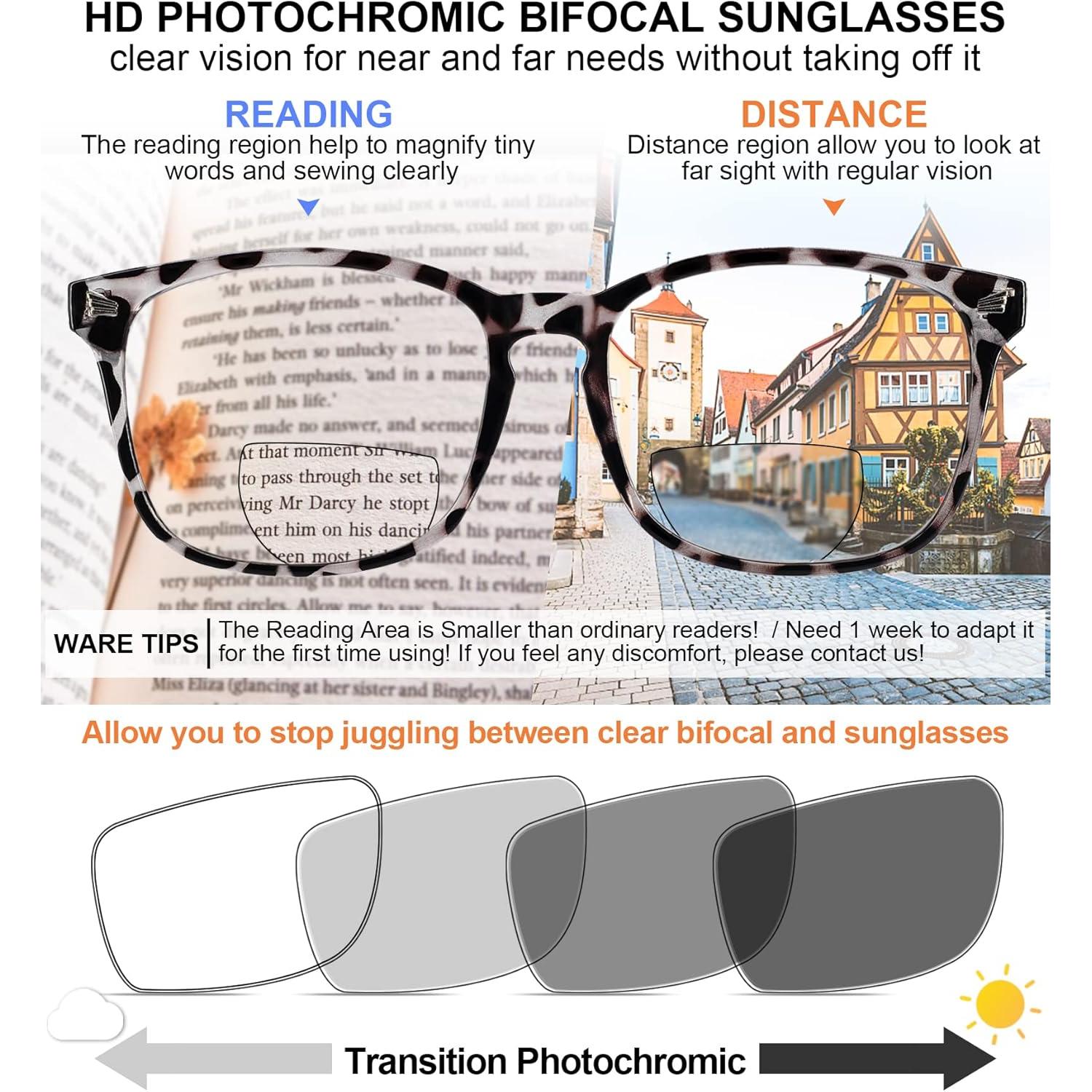 Gafas de lectura bifocales MARE AZZURO 3.50 fotoquímicas