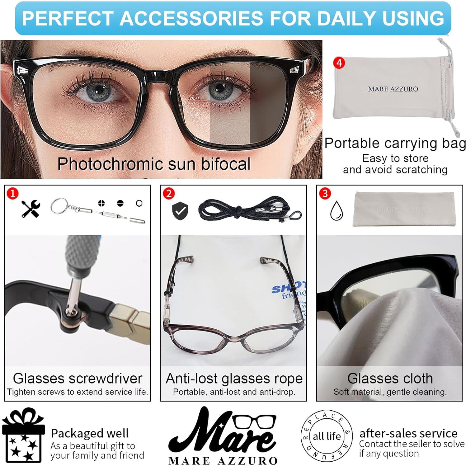 Gafas de lectura bifocales MARE AZZURO 4.0 con bloqueo UV