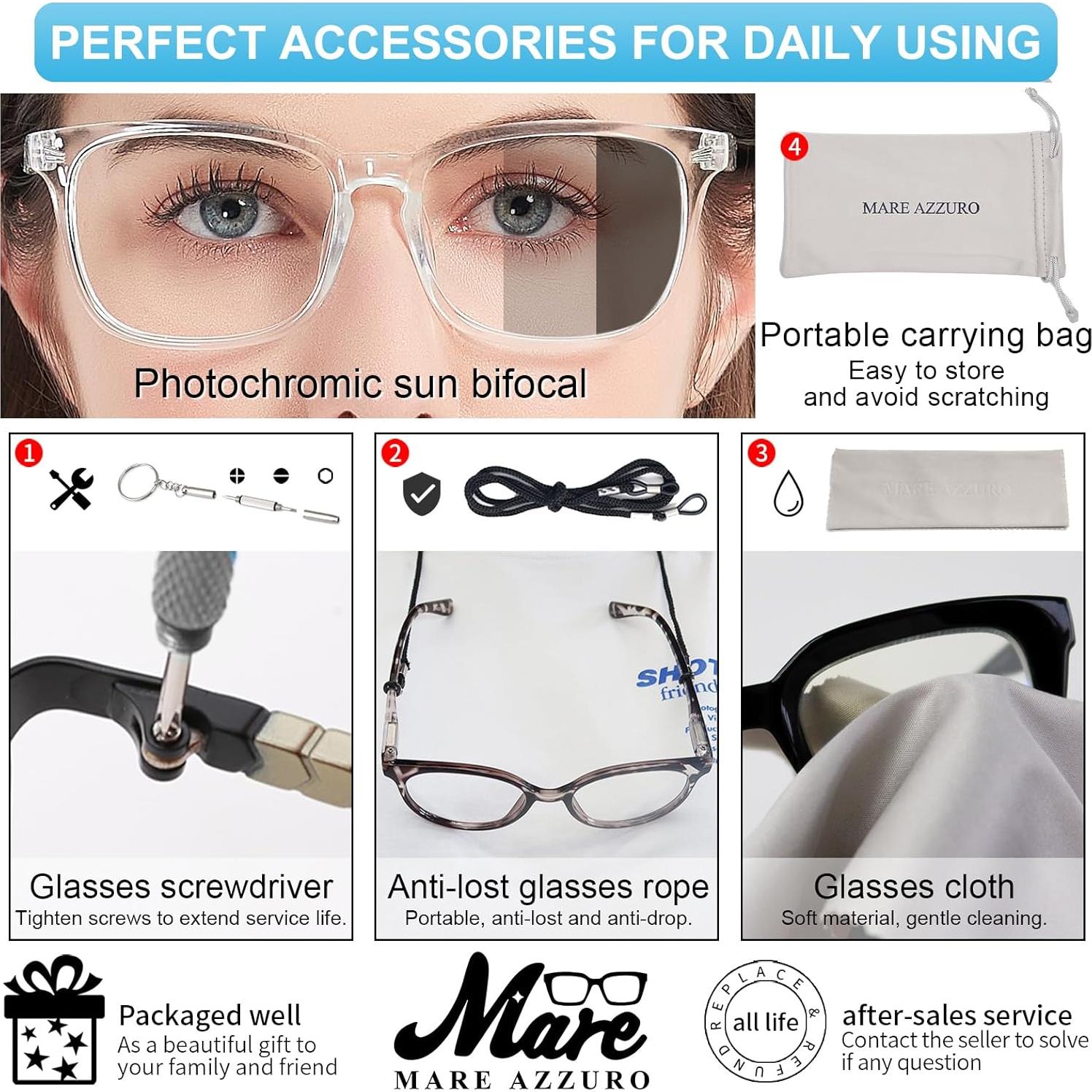 Gafas de Lectura Bifocales MARE AZZURO 2.00 con Bloqueo Luz Azul