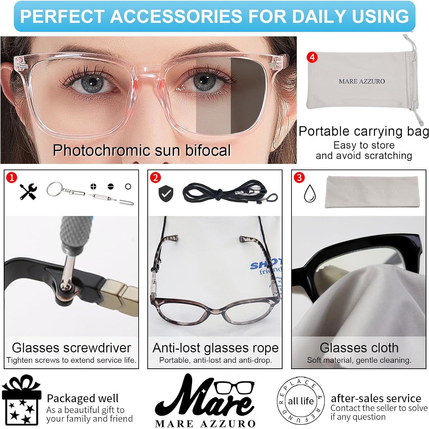 Gafas de lectura bifocales MARE AZZURO 4.00 fotochromáticas