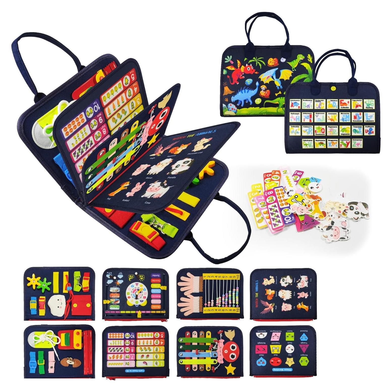 Tablero Ocupado Montessori LearnToy 8 Páginas Azul Marino