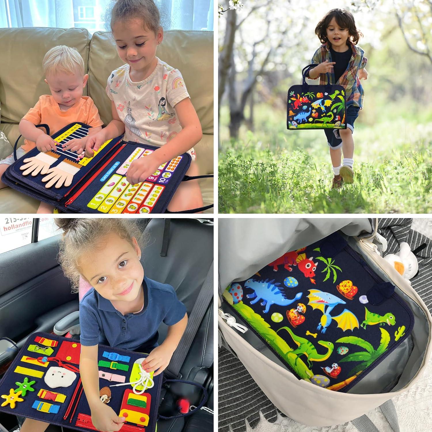 Tablero Ocupado Montessori LearnToy 8 Páginas Azul Marino