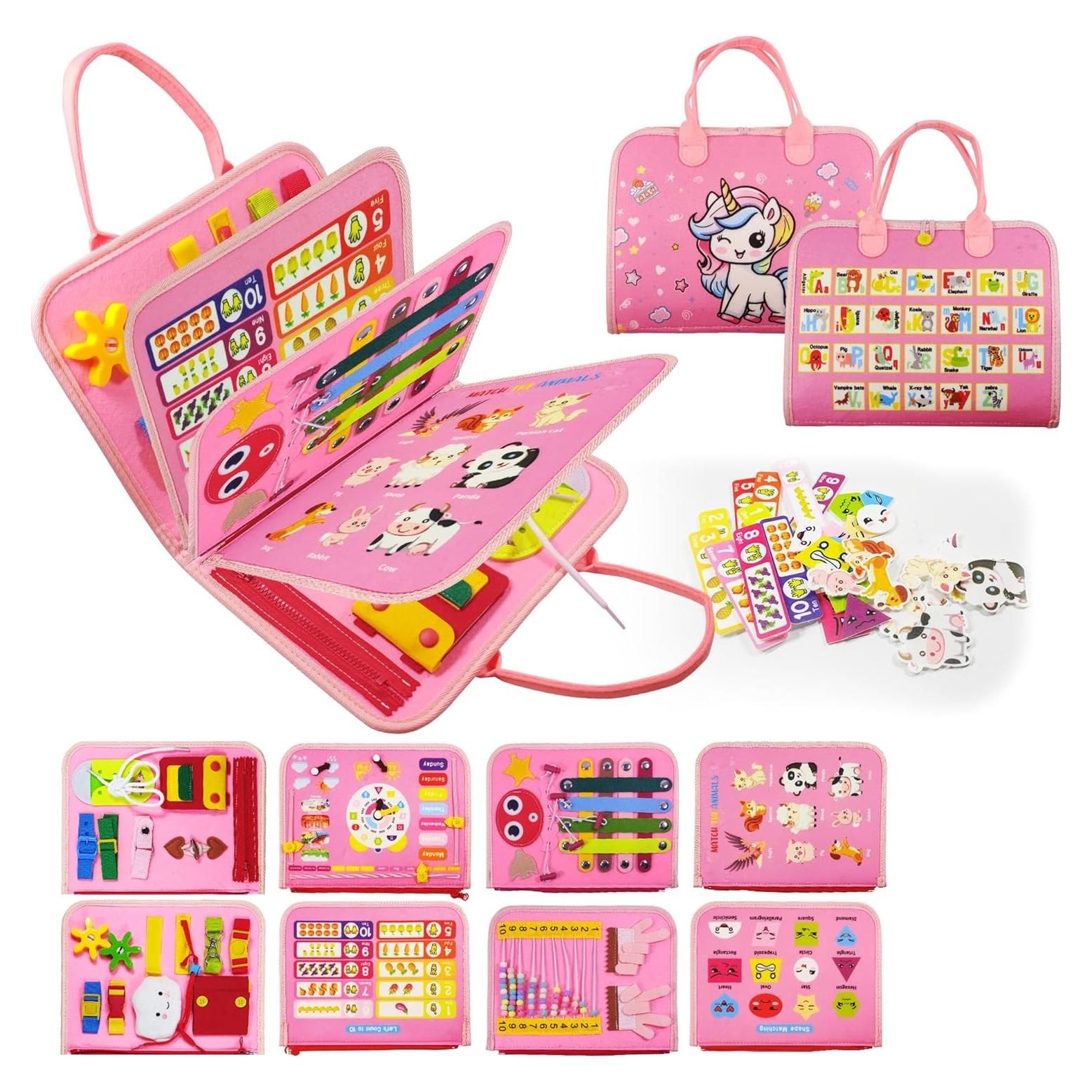 Tablero Ocupado Montessori LearnToy 8 Páginas Rosa 0.47 kg