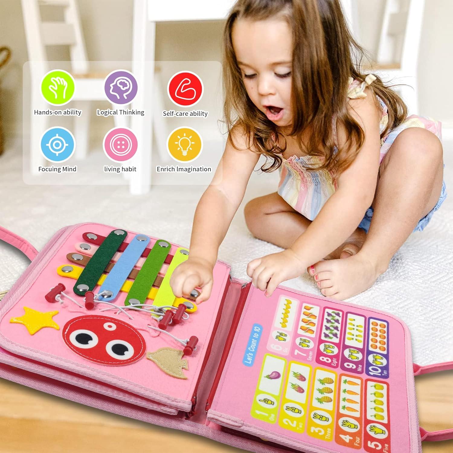 Tablero Ocupado Montessori LearnToy 8 Páginas Rosa 0.47 kg