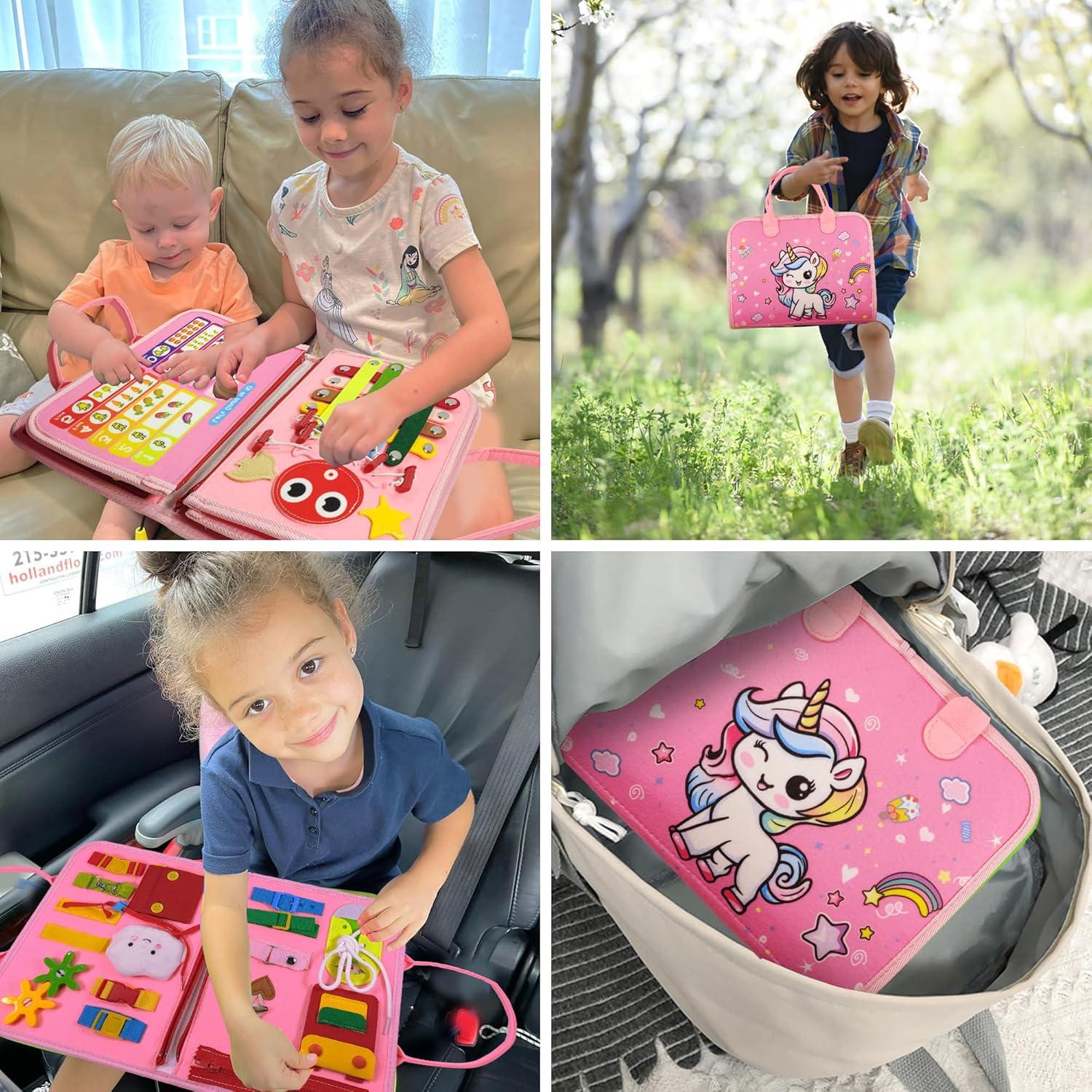 Tablero Ocupado Montessori LearnToy 8 Páginas Rosa 0.47 kg