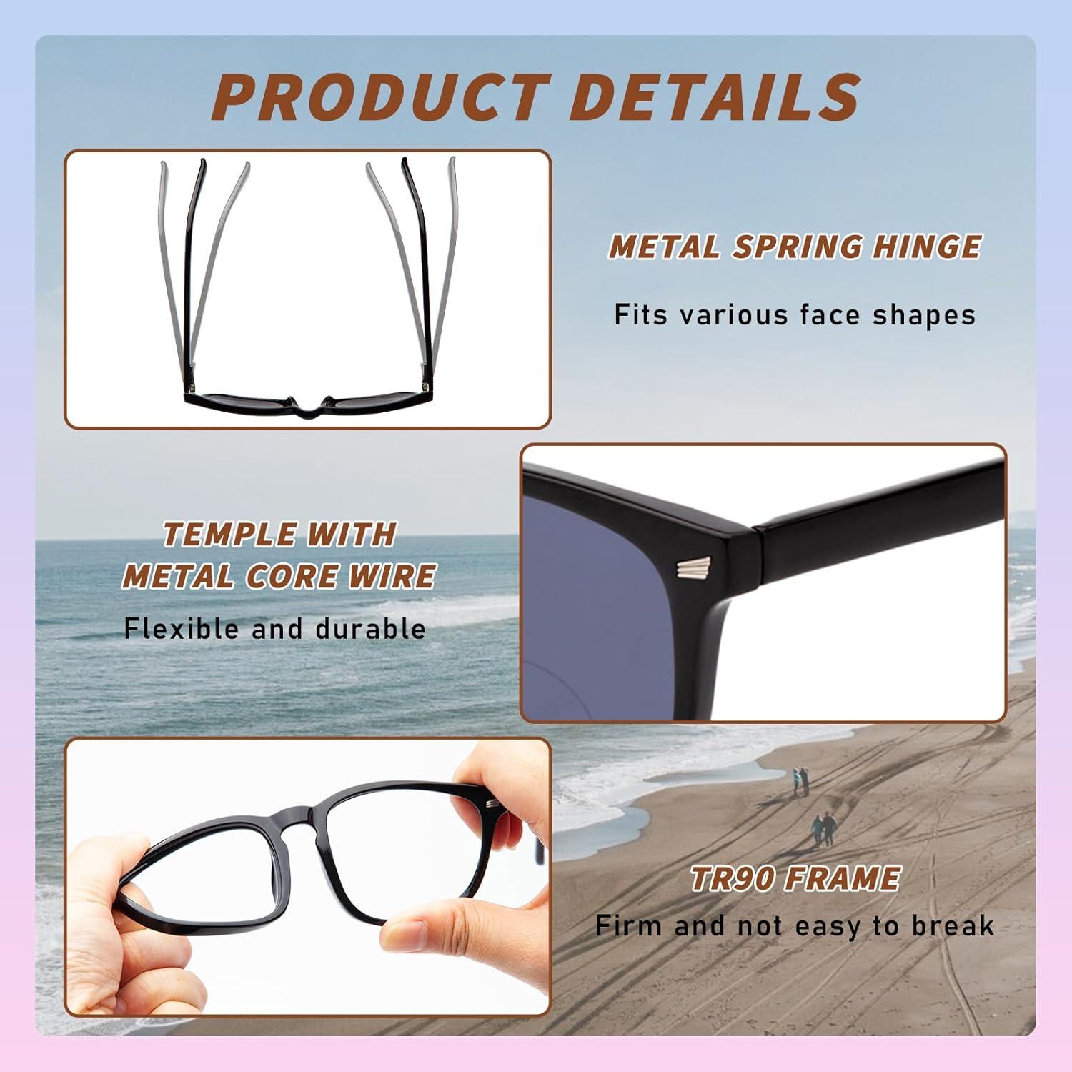 Gafas de sol progresivas UV400 TR90 para hombres 2.75x