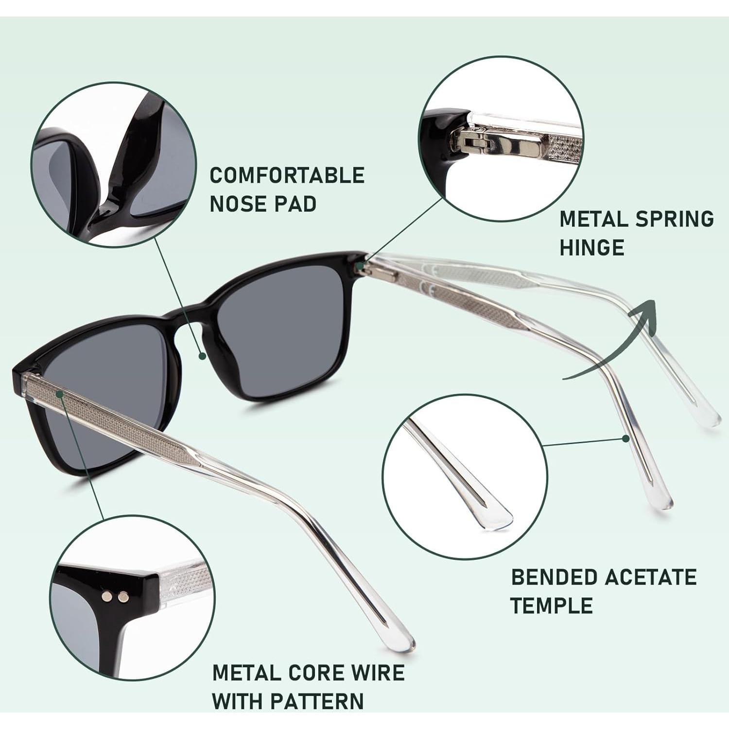 Gafas de Sol Progresivas Multifocales UV400 para Hombres