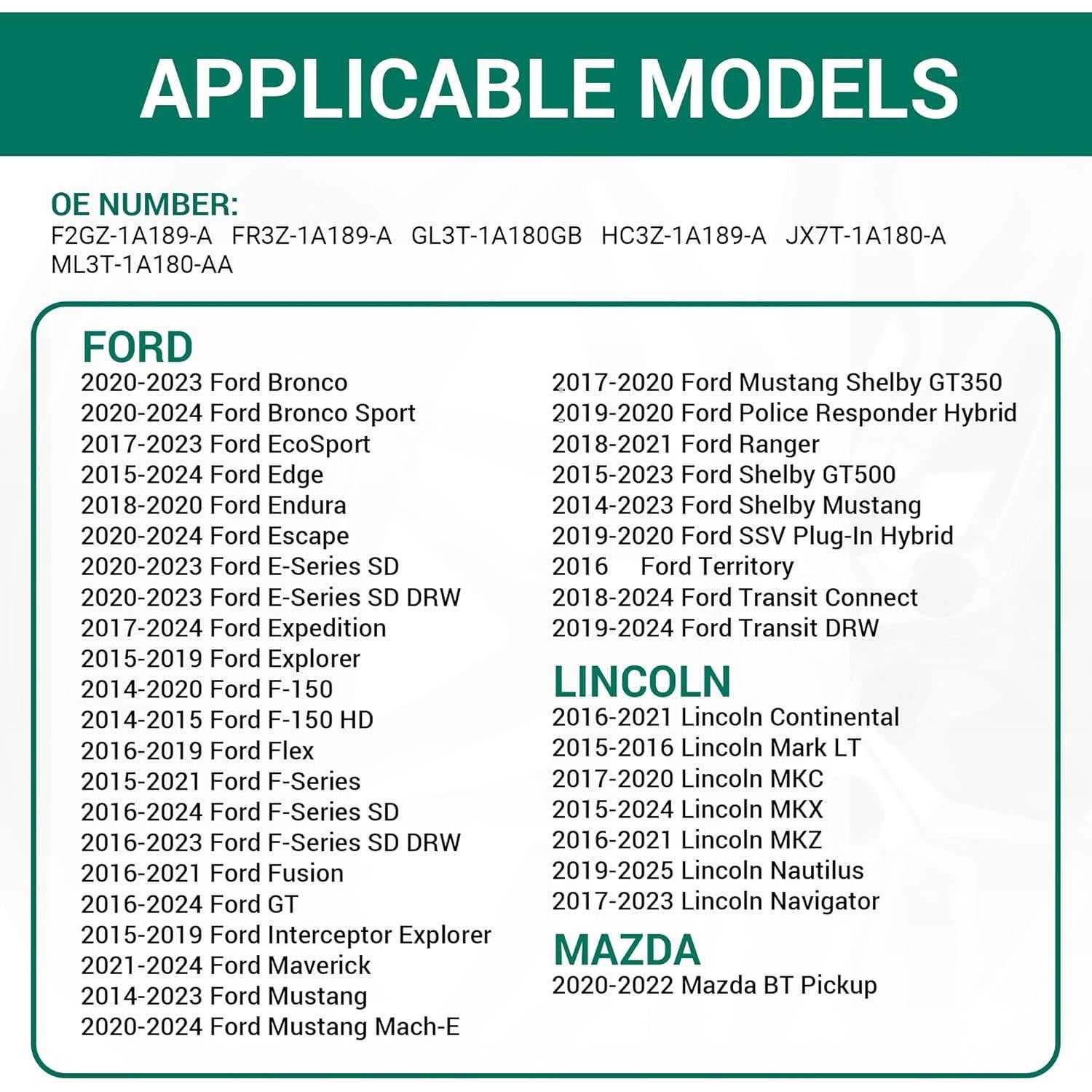 Sensor TPMS CDWTPS para Ford F-150 Mustang Ranger 4 Piezas