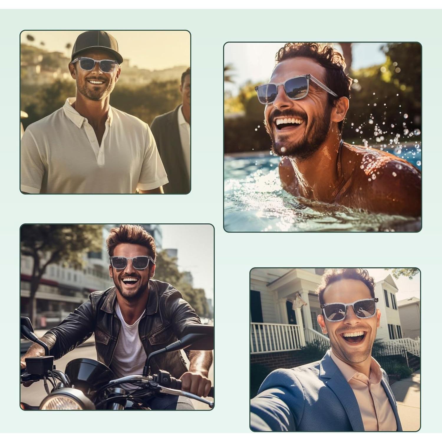 Gafas de Sol Progresivas UV400 para Hombres Gris 2.5x